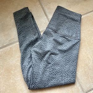 Lululemon Wunder Under Gray Spotted High Rise Roll Down Leggings “28